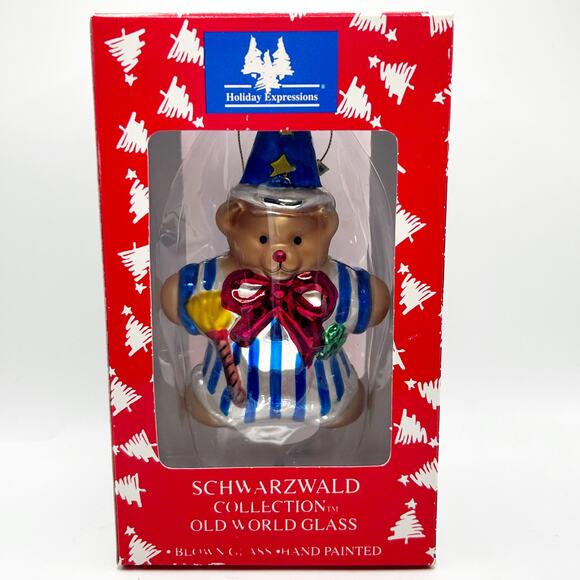 Holiday Expressions Old World Glass Ornament Magical Bear Schwarzwald Collection - Picture 1 of 5
